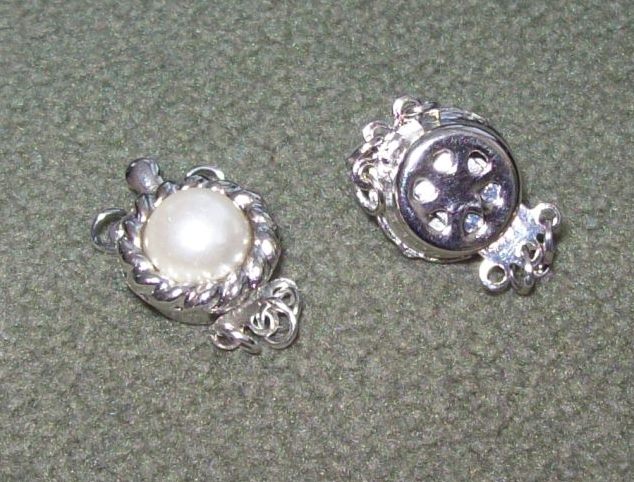 silver plated pearl clasp